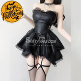 【In Stock】Sexy Cosplay Hot Girl Lingerie Hollow Straps Lace Splicing Tube Top Tight Dress